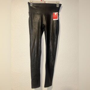 SPANX Black Leggings Faux Leather